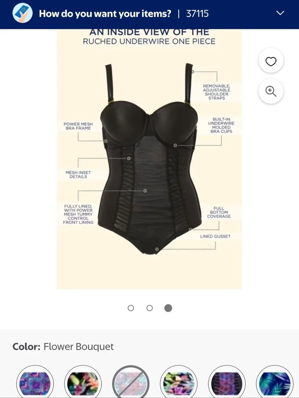 Swimsuits For All Size 14 Floral Bouquet One Piece Swimsuit Slimming Padded
